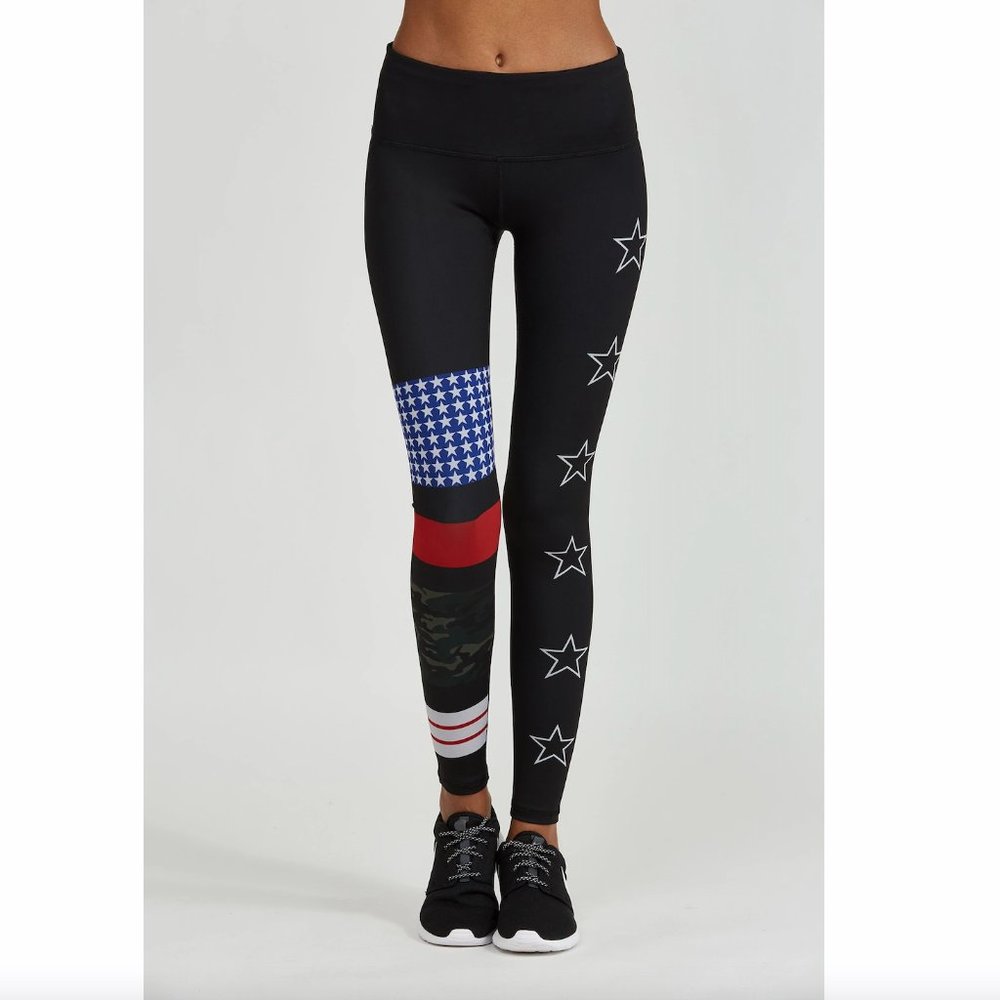 NOLI Yoga Rebel Legging Black High Rise Star Camo UPF 50 Size S